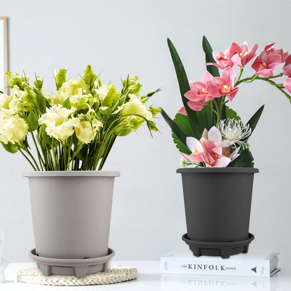 

Flower Pots Indoor Plastic Plant Pots With Drainage Trays Deep Household Flower Shop Potted Plant For Plants Succulents Flowers