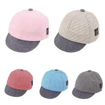 

100pcs Baseball Cap Kids Sports Cap Mesh Hat Cotton Beret Stripe Summer Cap Children Accessories Baby Boys Girls Hats