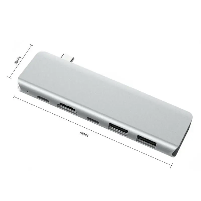 8 в 1 USB TYPE-C концентратор адаптер 8 портов Расширение Док-станция для ПК ноутбук компактный и портативный удобно носить с собой - Цвет: Синий