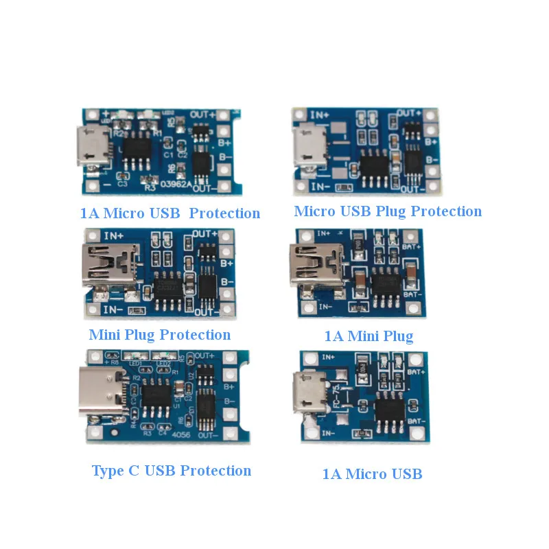 TP4056 Micro USB Type-C 5V 1A 18650 Защитная плата для зарядки литиевой батареи TE585 LIPO зарядное