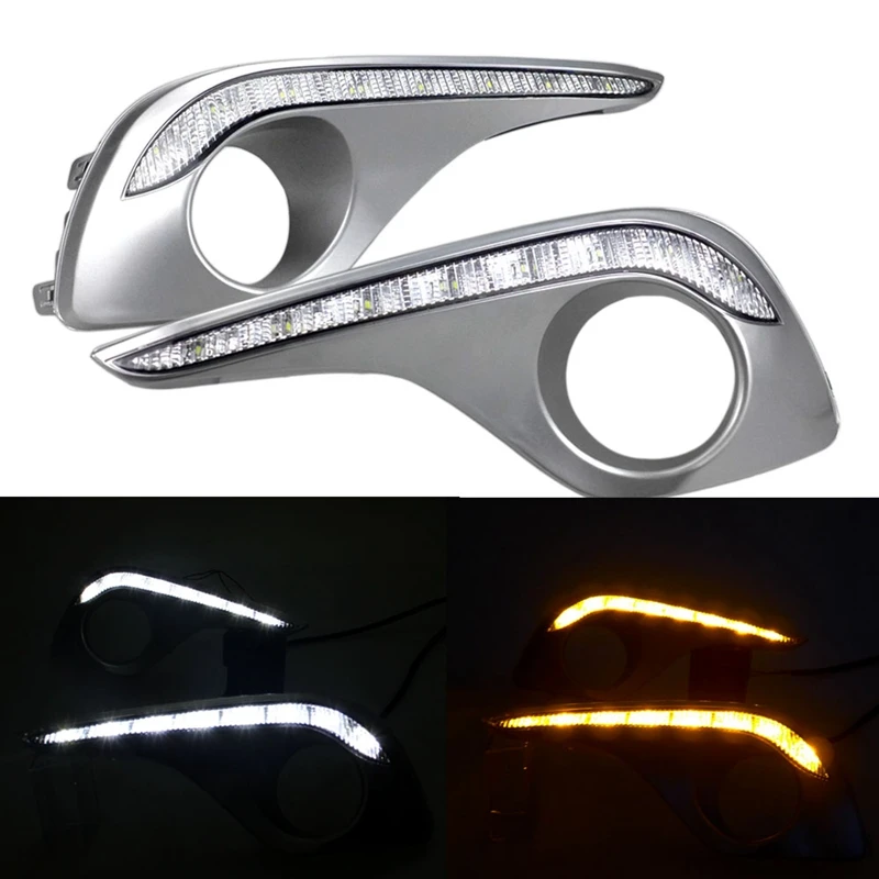 Стиль сигнала поворота реле Led Drl дневные ходовые огни с отверстием противотуманной фары для Toyota Highlander