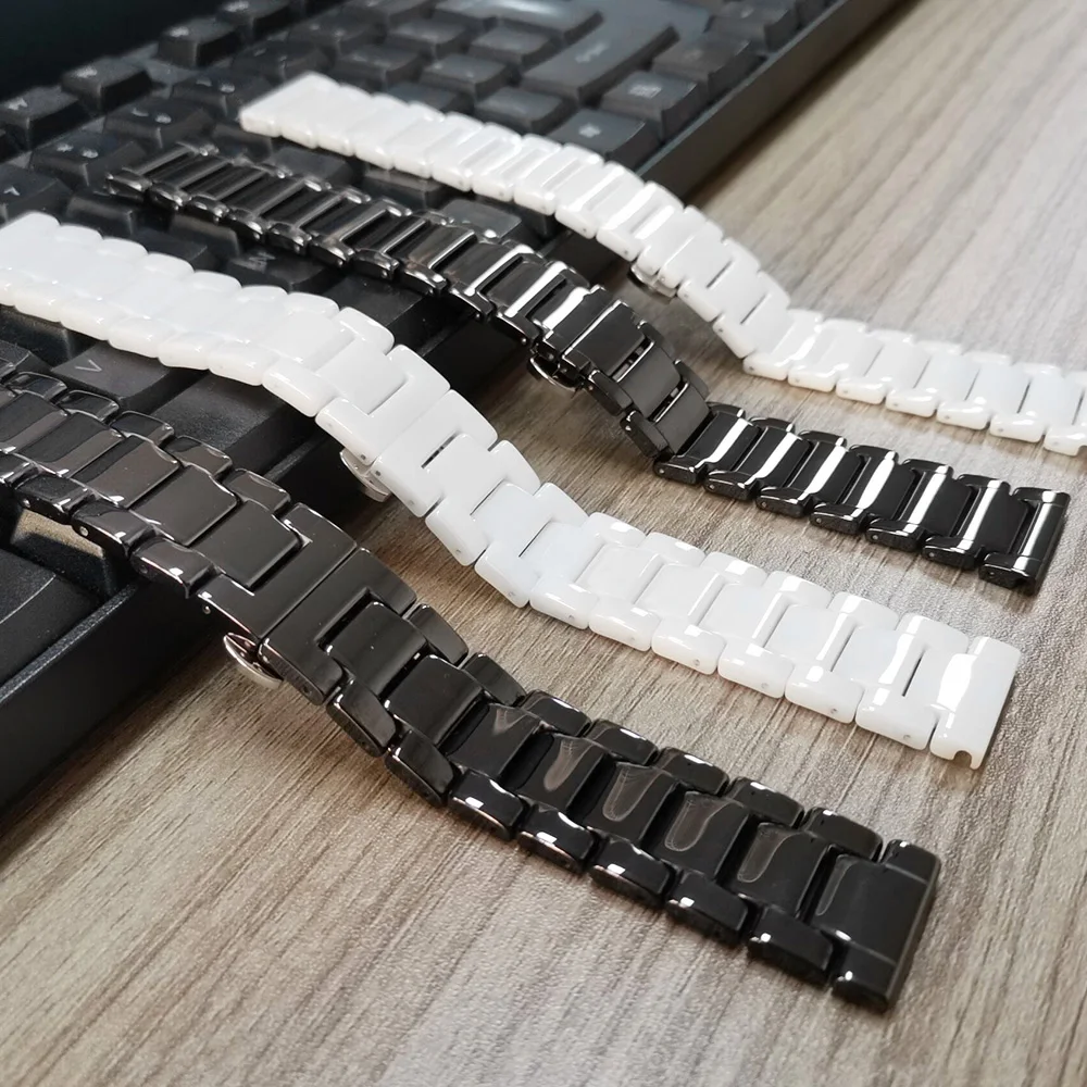 20 мм роскошный керамический ремешок для samsung Galaxy Watch 42 мм/Active 2 1 ремешок для Garmin Vivoactive 3/Vivomove HR Браслет наручный ремень