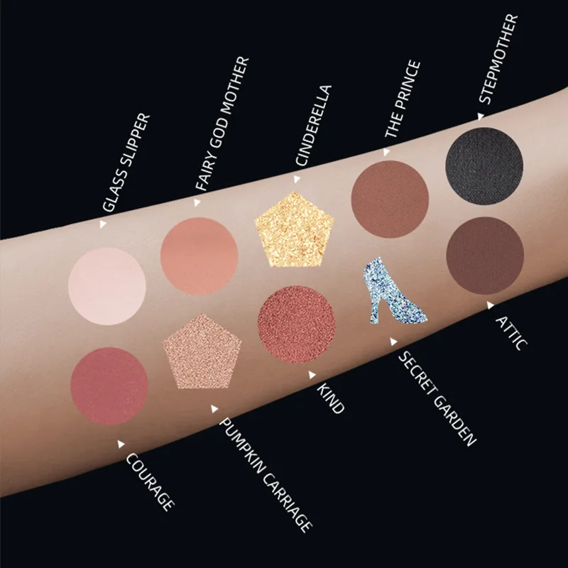 ELLESY Brand Earth Color Matte Shimmer Glitter Eyeshadow Pallete Nude Blue 10 Color Long-lasting Eye Shadow Makeup