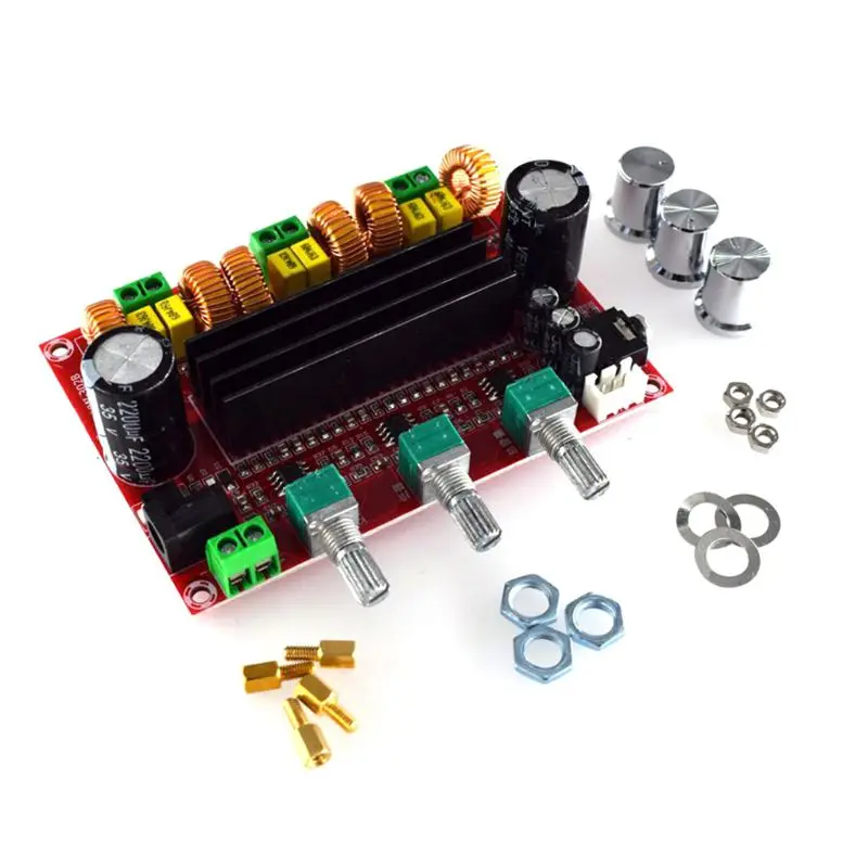 TPA3116D2 2 1 цифровой аудио усилитель мощности плата DC 24V 80Wx2 + 100W сабвуфер|Аксессуары