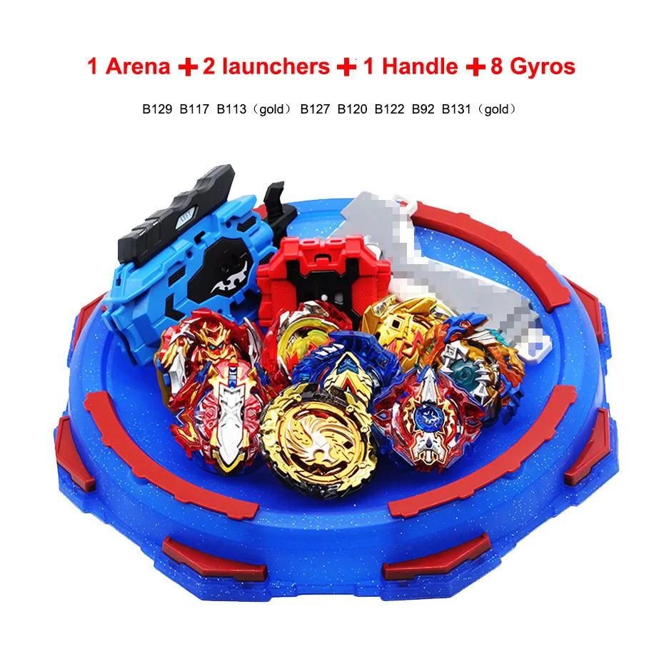 8pcs set 05 Beyblade B-150 B-145 Burst игрушки с пусковым устройством стартер и арена игрушка Металл Fusion Бог спиннинг Топ bayblade лезвия игрушки - Цвет: 8pcs set 05