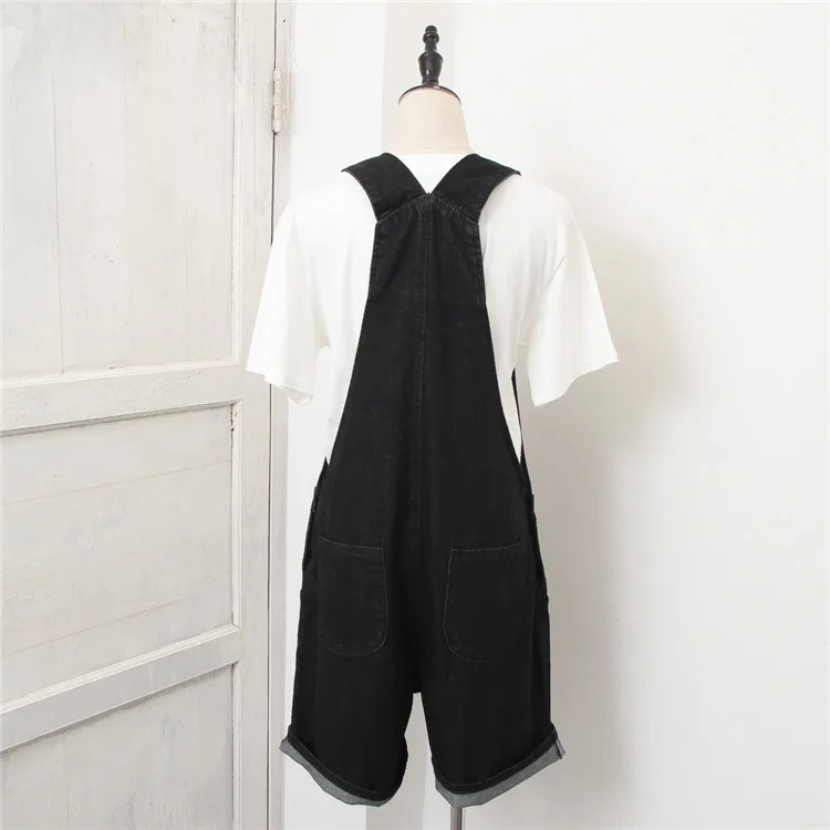 Plus Size Women Rompers Short Bandage Playsuits Loose Casual Overalls for Women Oversized Black Bodysuit Small Straps Playsuit