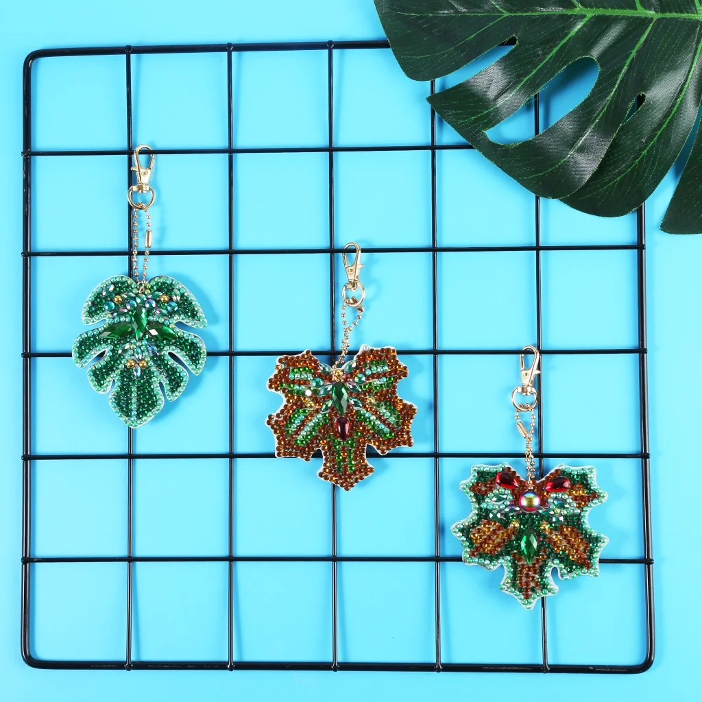 Full Drill Special Shaped Diamond Painting Key Ring Keychain Pendant Decors