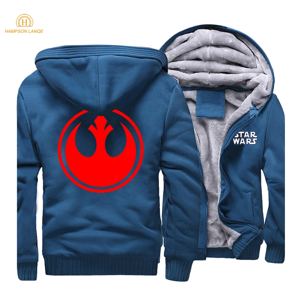 Теплая Толстая флисовая мужская зимняя куртка Звездные войны пальто Rebel Alliance черные толстовки куртки спортивный костюм спортивная одежда пальто