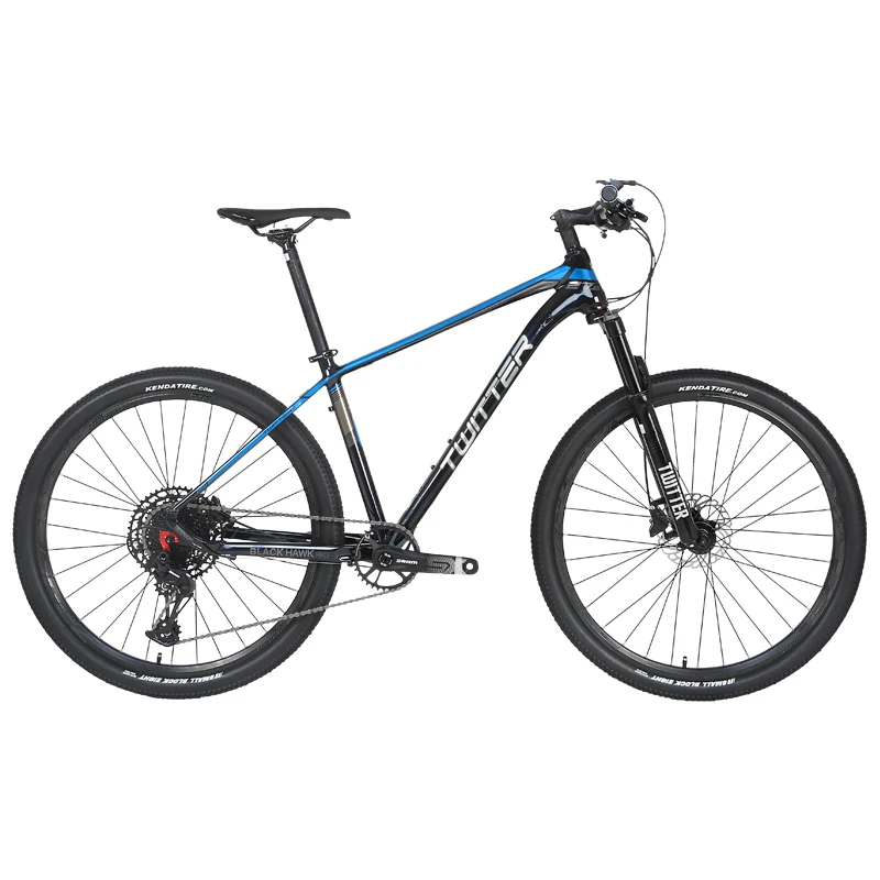 TWITTER 27,5/29 дюймов горный велосипед Алюминий MTB велосипеда велосипедные шлемы для воздуха вилка M8000 и SRAM SX Орел передачи 12/22/33 Скорость - Цвет: Black blue  SRAM