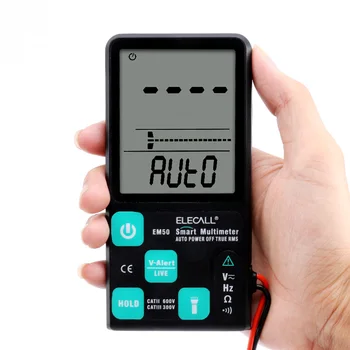 

ELECALL EM50 Ultra-thin Digital multimeter big display screen 3.5" True RMS Voltmeter Voltage NCV Resistance 3-line