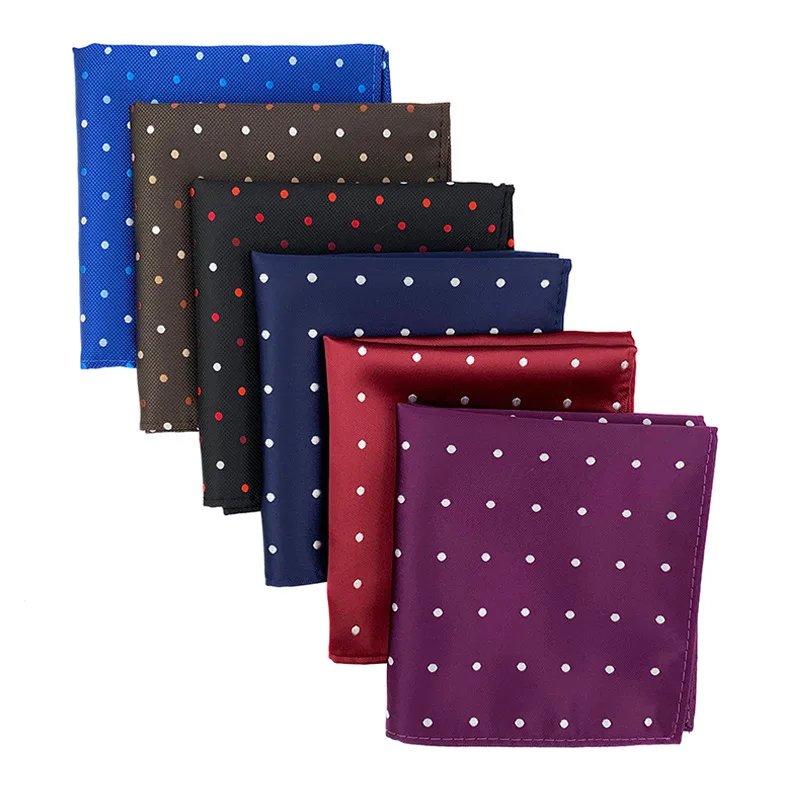 Linbaiway Polka Dots Designer Polyester Pocket Square Handkerchief for