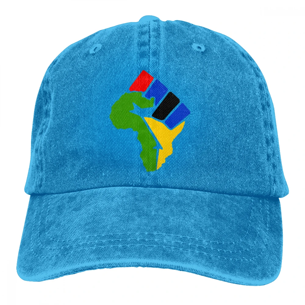 Африканский кулак Casquette темно-синий унисекс Мужские Женские джинсовые бейсболка с ремешком кепки Регулируемый Гольф папа шляпа