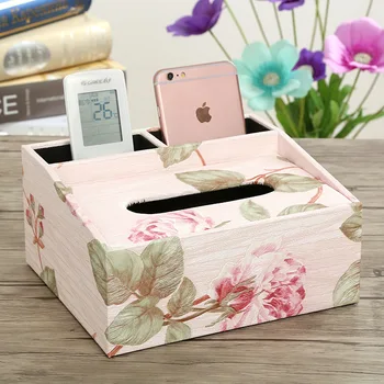 

Tissue box European multifunctional household creative pattern leather desktop receiving box drawing box finishing and