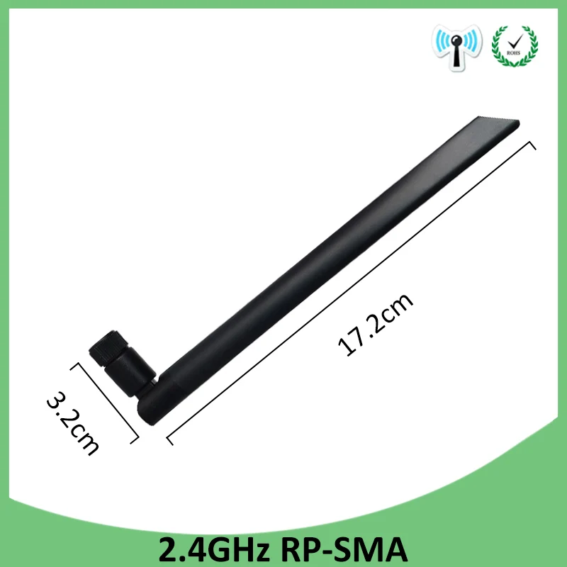 GRANDWISDOM 10pcs 2.4G antenna 5dbi sma female wlan wifi 2.4ghz antene pbx iot module router tp link signal receiver antena