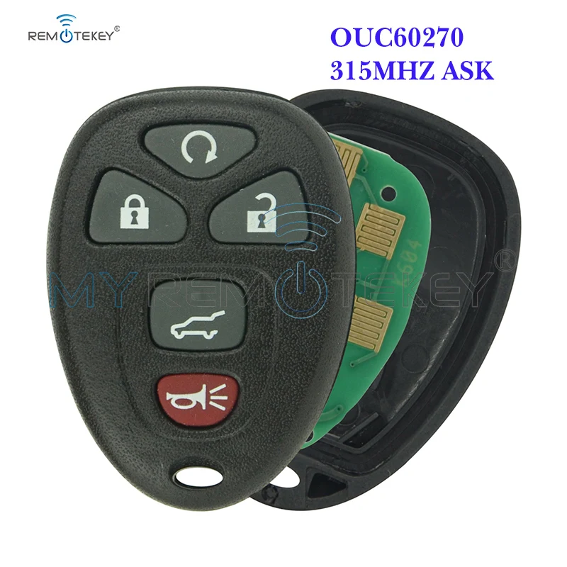 Remtekey OUC60270 remote fob 5 button 315Mhz for GMC Acadia Yukon 2007 2008 2009 2010 2011 2012 2013 2014