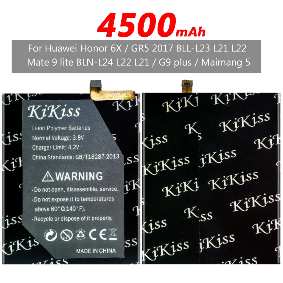 Аккумулятор HB386483ECW для телефона Huawei Honor 6X / G9 plus Maimang 5 GR5 4500 2017 мАч | Мобильные