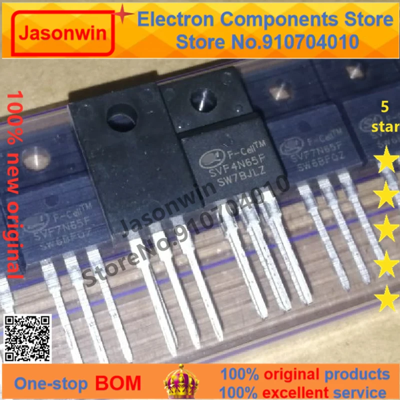 100% nuevo 50 unids/lote original MOSFET SVF4N65F TO-220F 4N65   650V 4A  Transistor