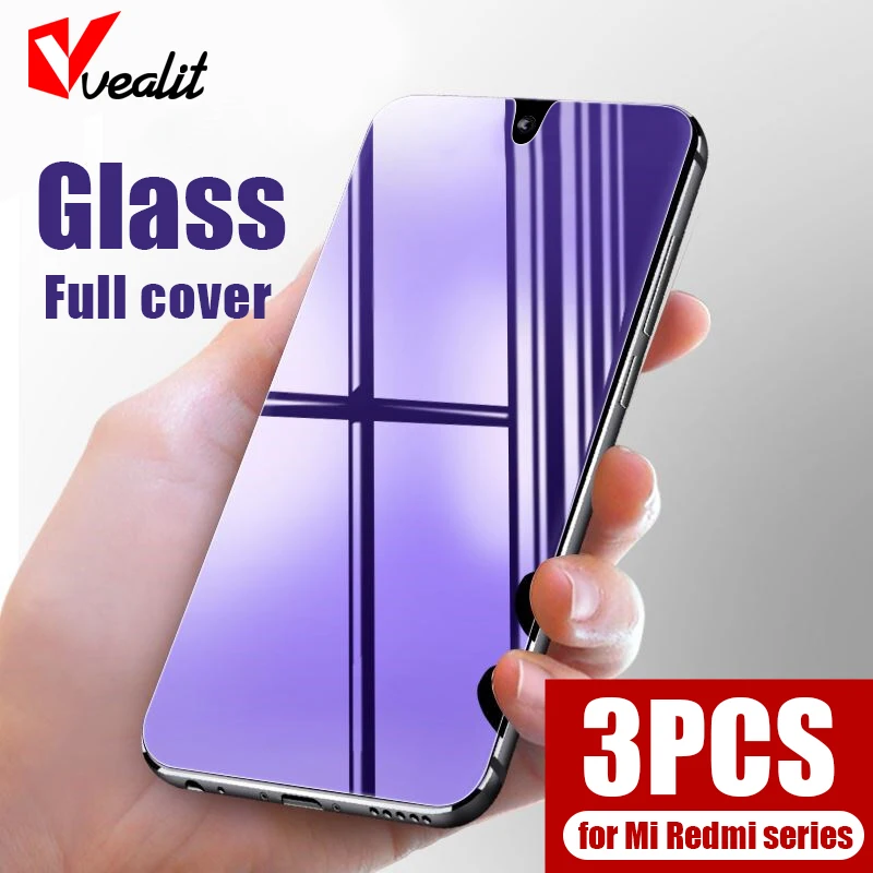 

1-3pcs Anti Purple light Tempered Glass for Xiaomi Redmi Note 10 9 8 7 6 5 k40 Pro Max 10t 8t 9t 9s 10s 8a 9a Screen Protector