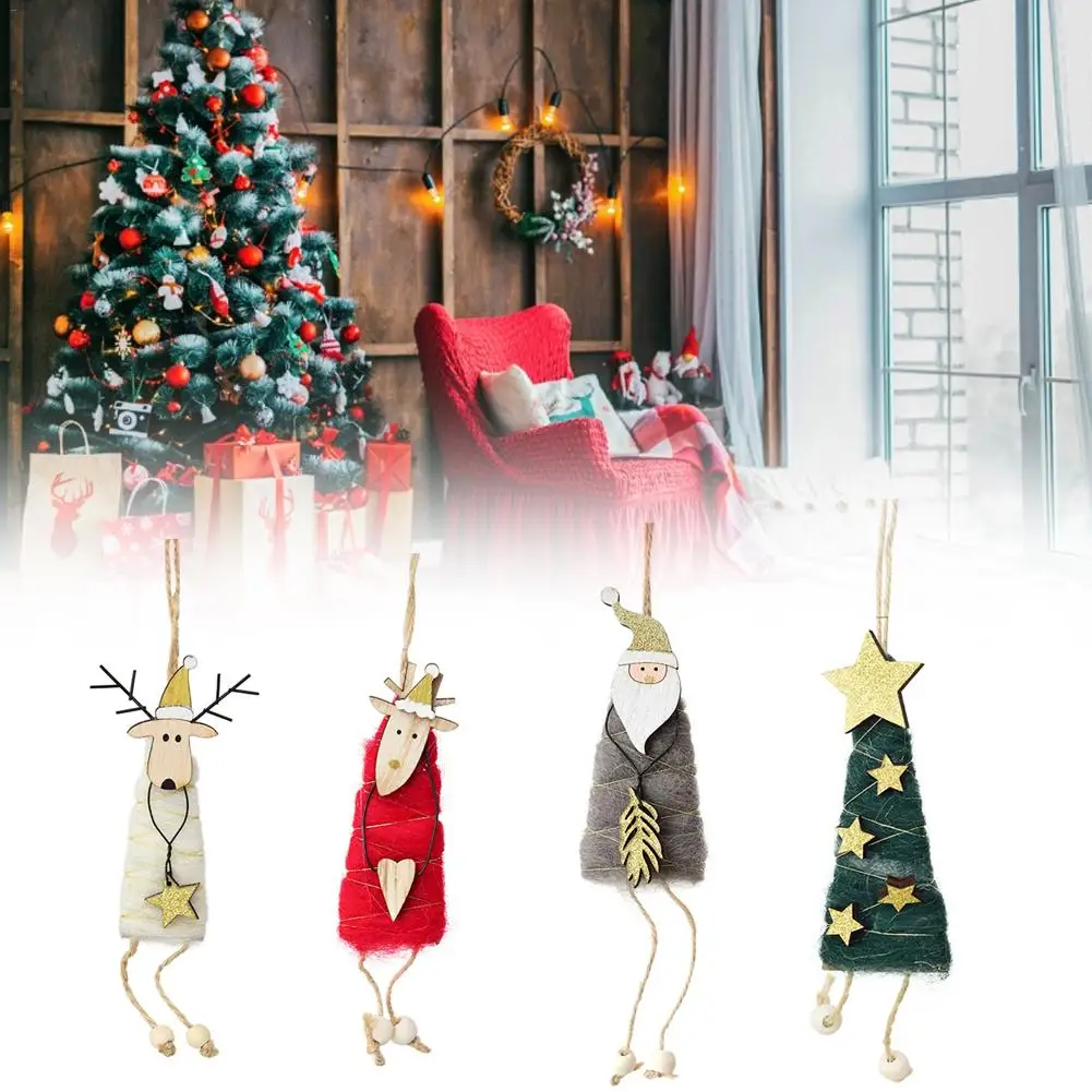 Деревянный войлок, Рождественский лось, настольный орнамент, праздничная Рождественская елка, подвеска, висячий орнамент, год, Рождество, поставка украшений для вечеринок