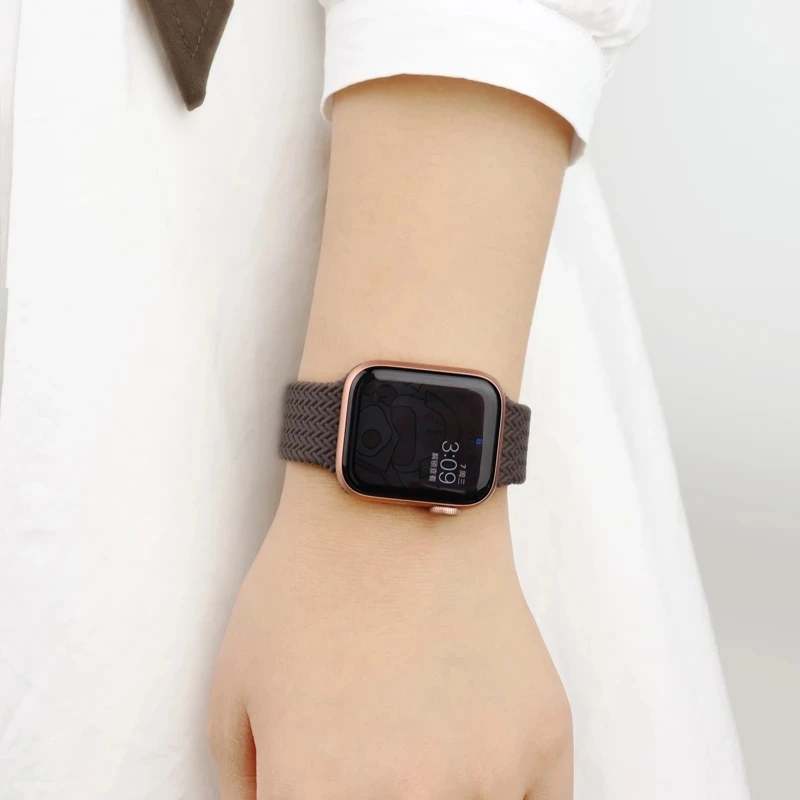 Новый Плетеный ремешок с одной петлей для Apple Watch 6/se Силиконовый эластичный