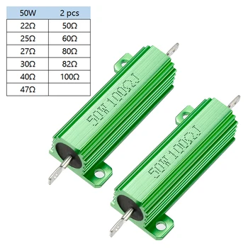 

uxcell 50W 22R - 100R Ohm 5% Aluminum Housing Resistor Screw Tap Chassis Mounted Aluminum Case 2pcs