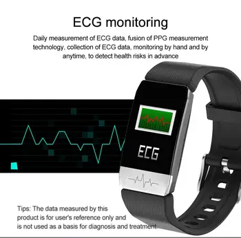 

T1 Smart Bracelet Body Temperature Thermometer Measurement Health Heart Rate Smart Band Watch Waterproof Fitness Tracker PK P3