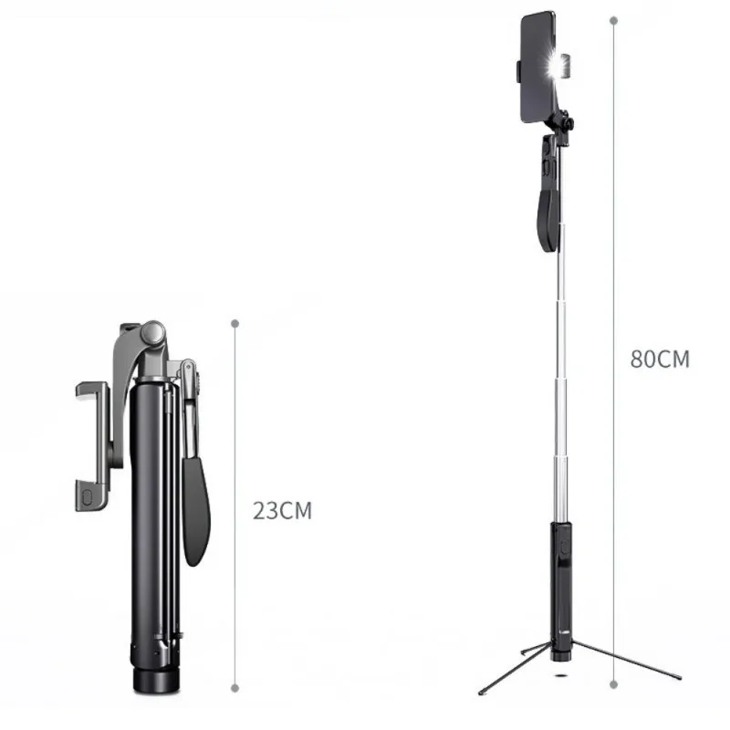 80cm single Light Стабилизатор для мобильного телефона с защитой от тряски штатив для камеры складной шарнир для спорта на открытом воздухе держатель для селфи - Цвет: 80cm single Light