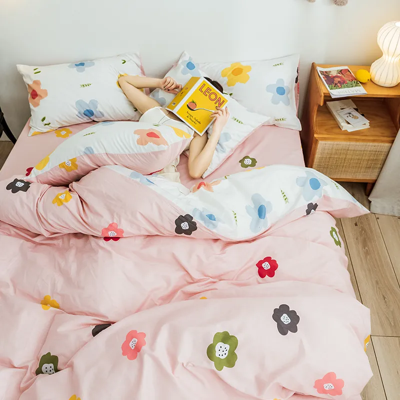 Sisher, мягкий хлопковый комплект постельного белья King size, скандинавский пододеяльник, одинарное постельное белье для взрослых, современная простая простыня, пододеяльник - Цвет: E