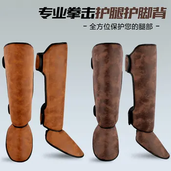 Retro Kleur Muay Thai Boksen Scheenbeschermer Wreef Protector Mma Kickboksen Enkel Ondersteuning Martial Arts Kick Boksen Legging Apparatuur