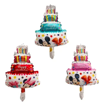 

50pcs/lot Mini Mickey Mouse Minnie Cake Aluminum Balloons Children's Birthday Party Decorative Balloon Wholesale free shipping