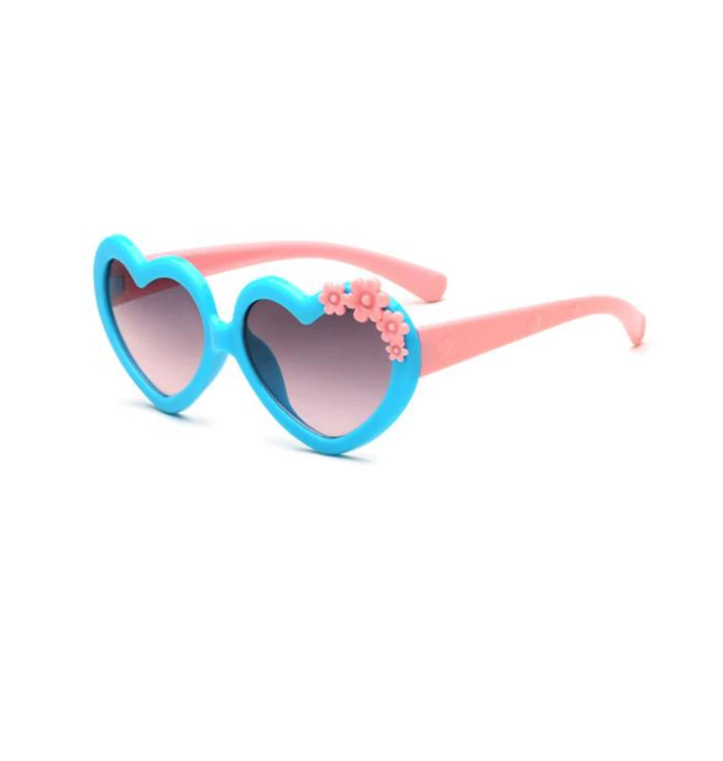 Солнцезащитные очки с защитой от ультрафиолета для детей, новинка, Мультяшные очки с сердечками и цветами, солнцезащитные очки для маленьких мальчиков и девочек