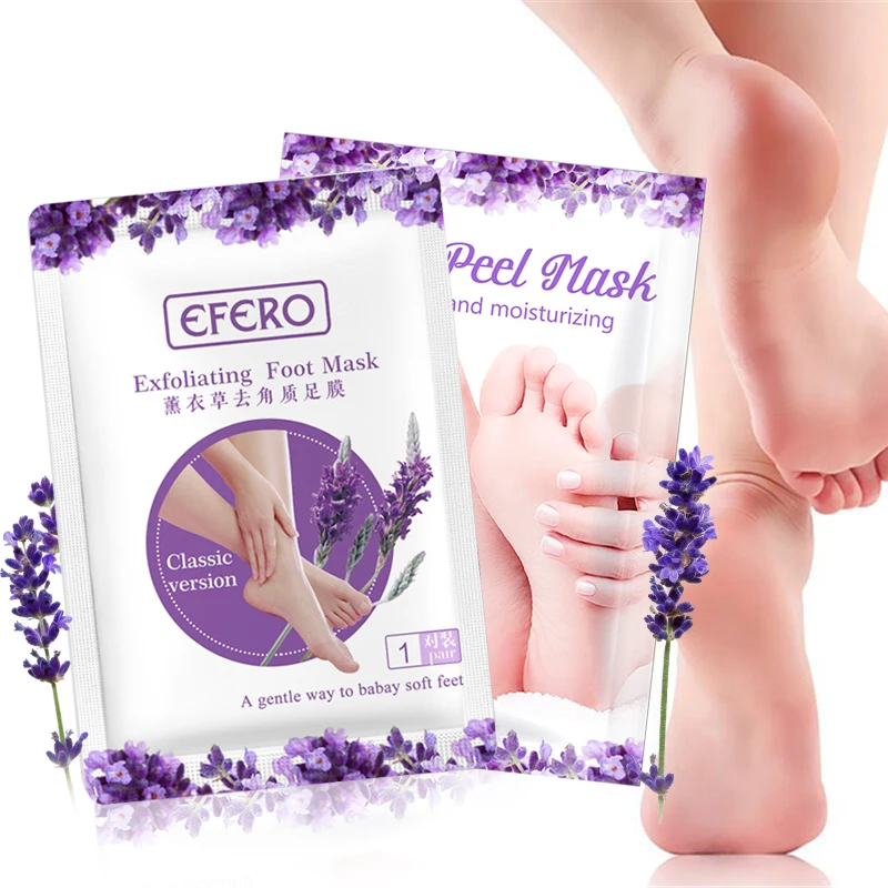2 пары лавандовой отшелушивающей маски для ног пилинг отбеливающая омертвевшая