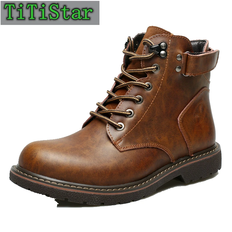 

Winter Style with Fleece Dr. Martens Boots Casual Mid-High Leather Boot Fashionable Men 's Cotton Boots Warm Boots Trendy Shoes