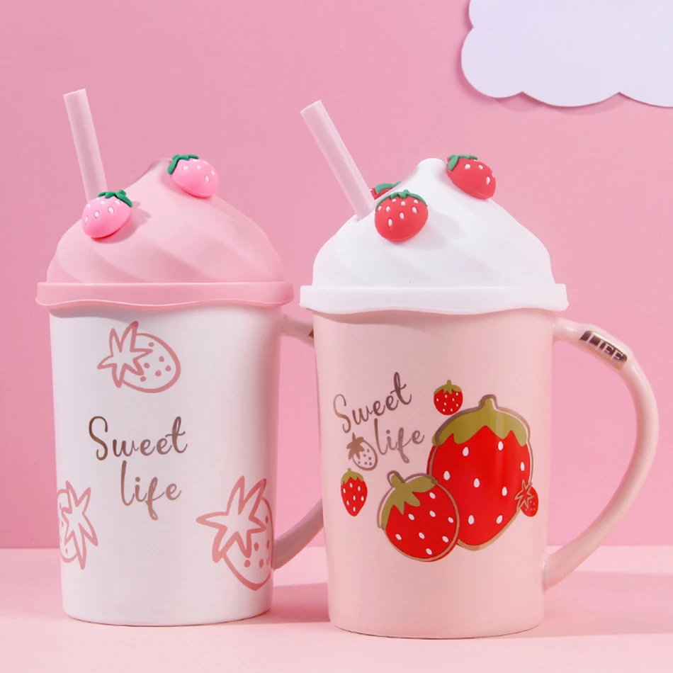 Kawaii Strawberry Ice Cream Mug Coffee Cup - 13 - Kawaii Mix