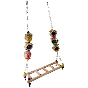 

Chicken Swing Wooden Chicken Toys Hanging, Chicken Swing Wooden Colorful Chicken Toys For Hens Bird Parrot Trainning