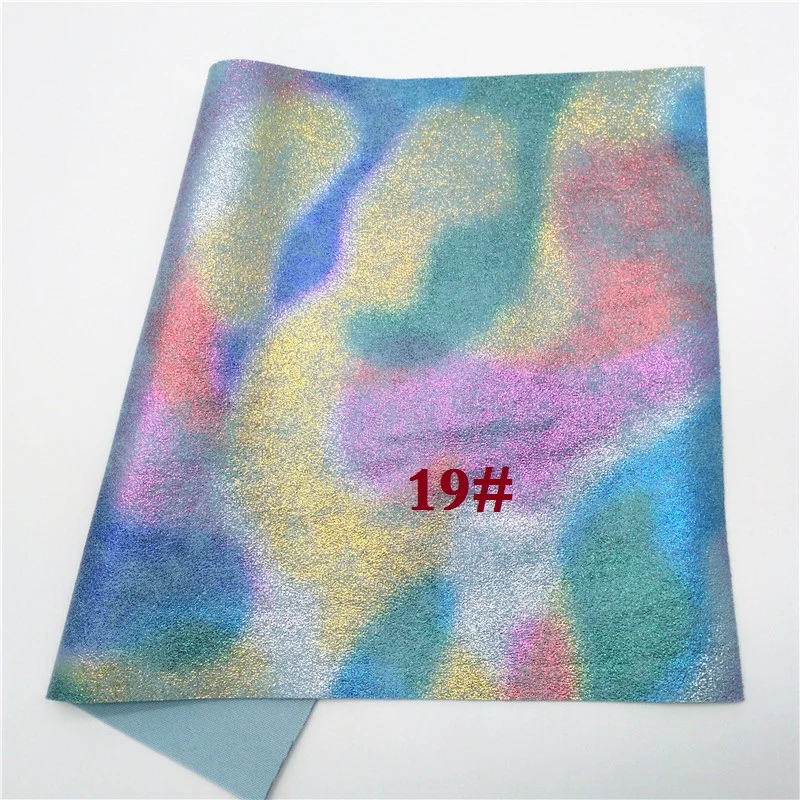 18 Glitterwishcome 21X29 см A4 размер винил для бантов мягкий стрейч Радуга кожа ткань, искусственная кожа листы для бантов, GM538A - Цвет: 18