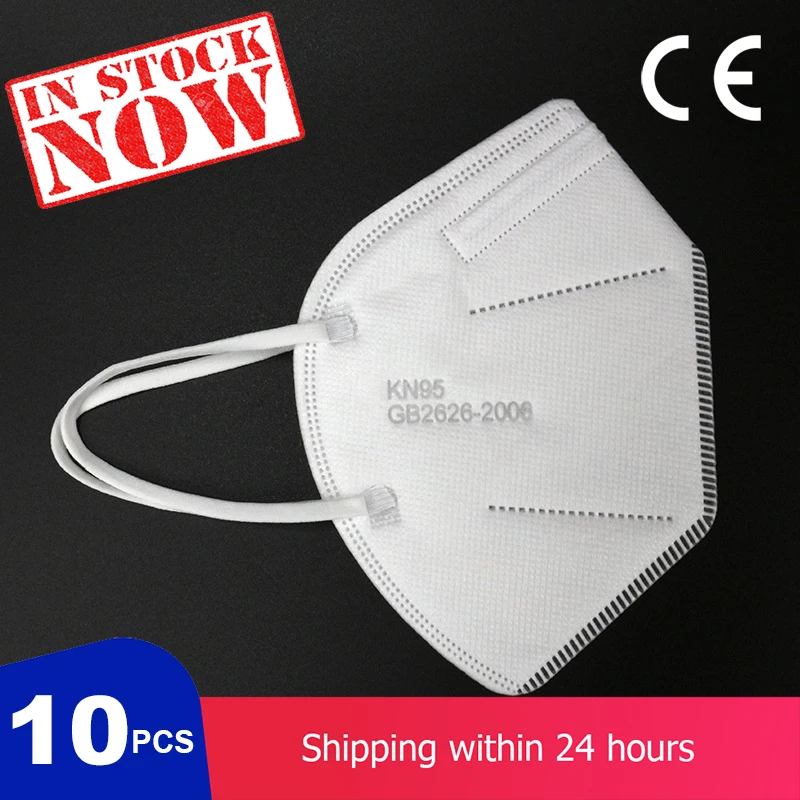 

10pcs Mouth Mask Dustproof KN95 Face Masks Respirator 5 Layer Mask 95% Filtration Equal To N95 FFP2