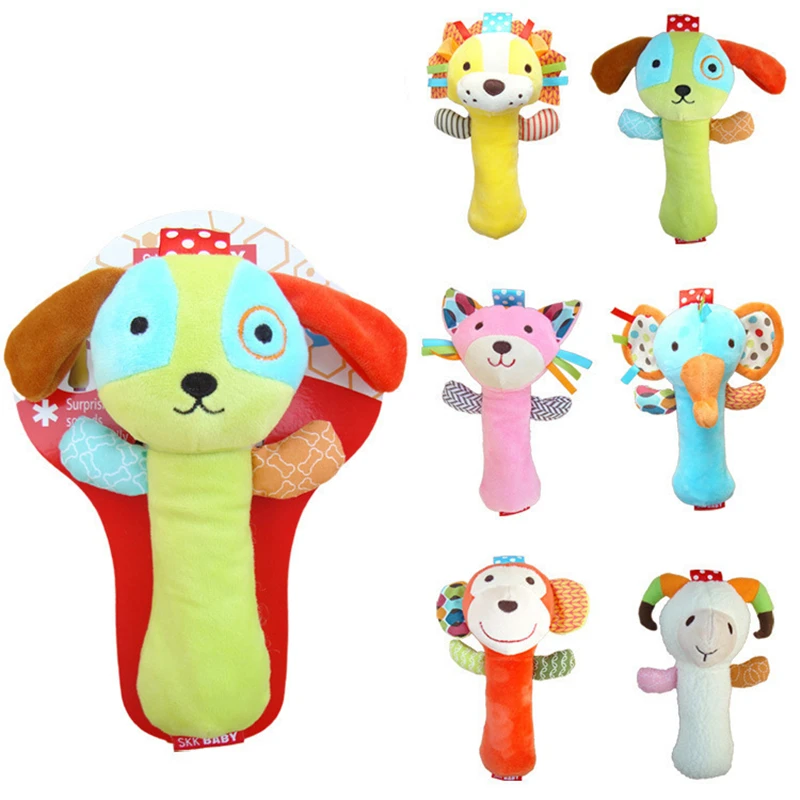 

1PC Baby Kids Crib Rattle Toys Tinkle Hand Bell Grasping Stuffed Plush Bed/Stroller Hanging Toy Baby Infant Toy Gifts BB Stick