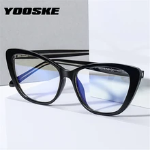 YOOSKE TR90, анти-синий светильник, очки для женщин, кошачий глаз, очки, Прозрачная Оптическая оправа, женские компьютерные очки