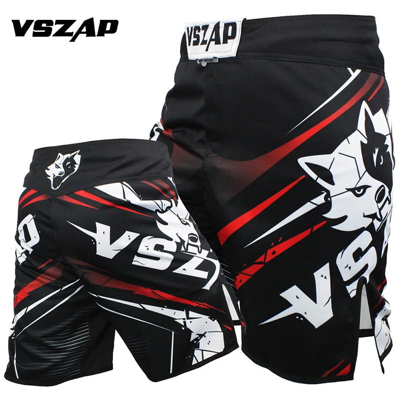 Мужские шорты для бокса VSZAP муай тай с принтом MMA короткие из полиэстера кик гель