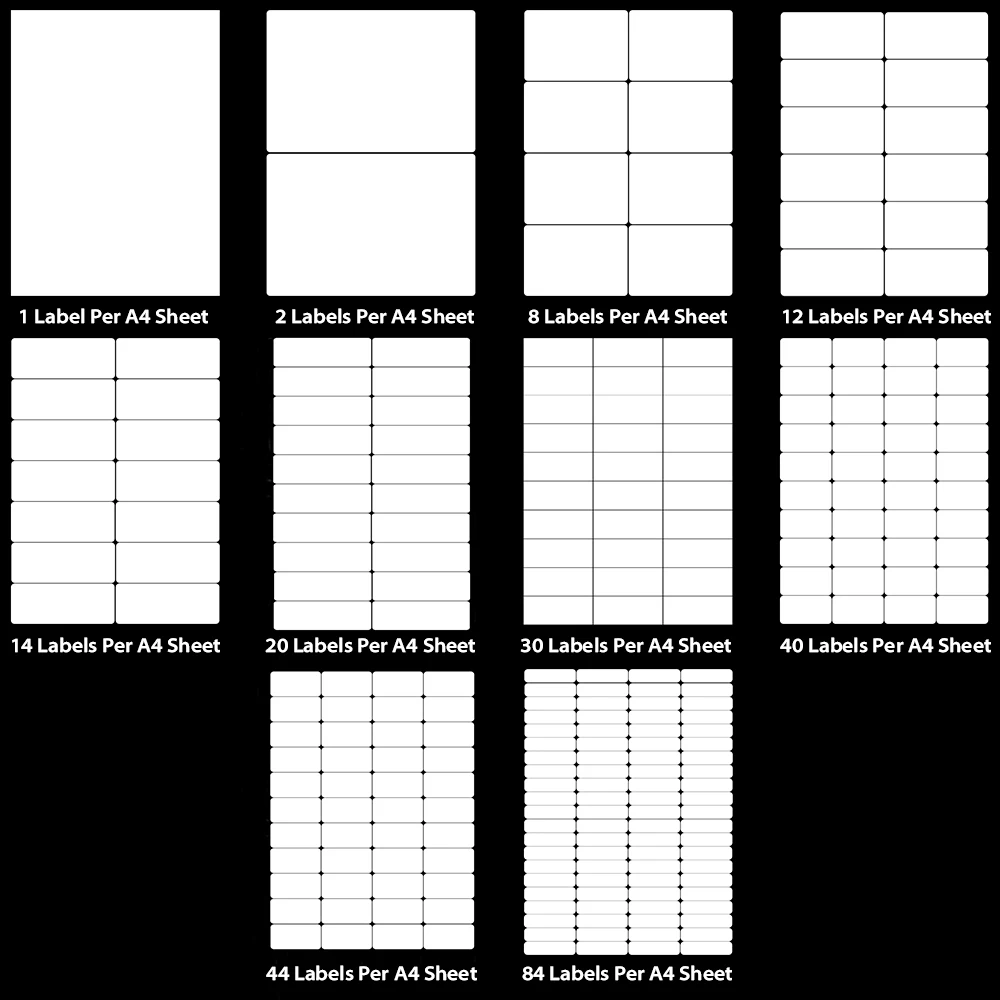 5 Sheets Multifunction Labels Stickers Self Adhesive Sticky Package Label White Blank Tag Office School Supplies | Канцтовары для