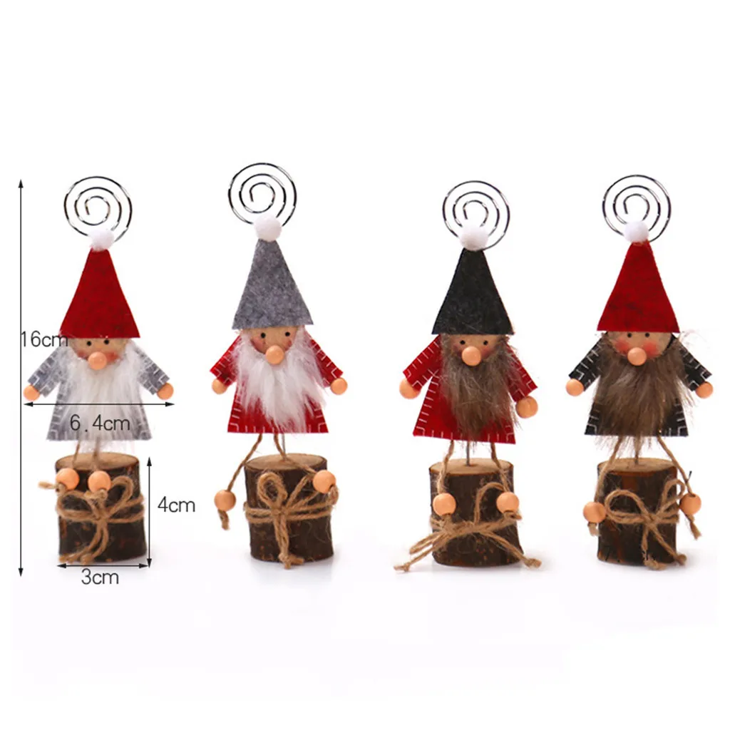 NEW Christmas Decorations Business Card Holder Creative Wood Forest Man's Note Clip#jink