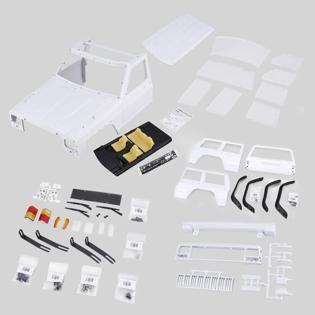 

Hot! 12.3inch/313mm Wheelbase RC Car Body Shell DIY Kit for 1/10 RC Truck Crawler Axial SCX10 & SCX10 II 90046 90047 Model Parts