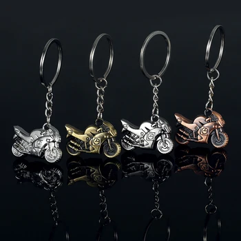 Simulation Motorcycle Little Car Model Pendant Keychain Personality Keyring Creative Gift Sports Key Ring Metal Car Accessories tanie i dobre opinie CN (pochodzenie) STAINLESS STEEL Breloki dropshipping wholesale