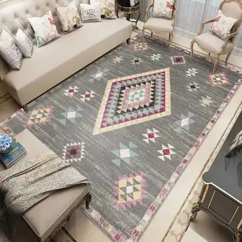 

European long hair fashion bedroom carpet bay window bedside mat washable personality blanket Gradient color living room rug