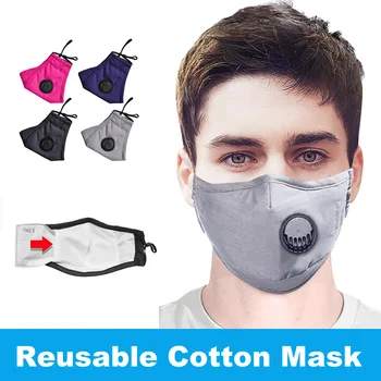 

Cotton Mask Mouth Mask Face Mask Washable Reusable Anti-fog PM2.5 Anti-Dust Masks With 10pcs Activated Carbon Filter Fabric