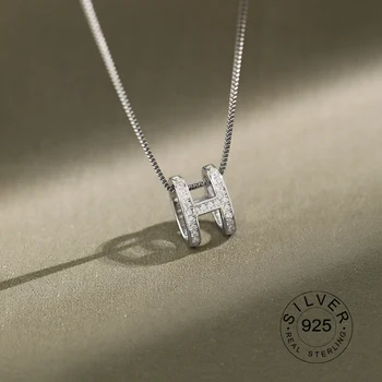 

25 Sterling Silver Letter H Necklaces & Pendants Elegant Pendant Necklace Women Gifts for Girlfriend