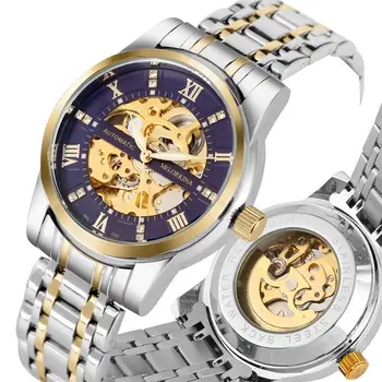 

Automatic-self-winding Mechanical Watch Men Stainless Steel Male Watches Luminous Pointers Hollow-out Gift relogio automatico
