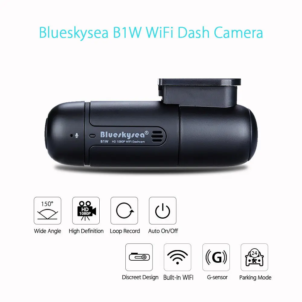 Blueskysea Мини WiFi Автомобильный dvr камера видеорегистратор 1080P H.264 360 градусов MP4 вращающийся конденсатор g-сенсор B1W IMX323 Novatek GM8135S
