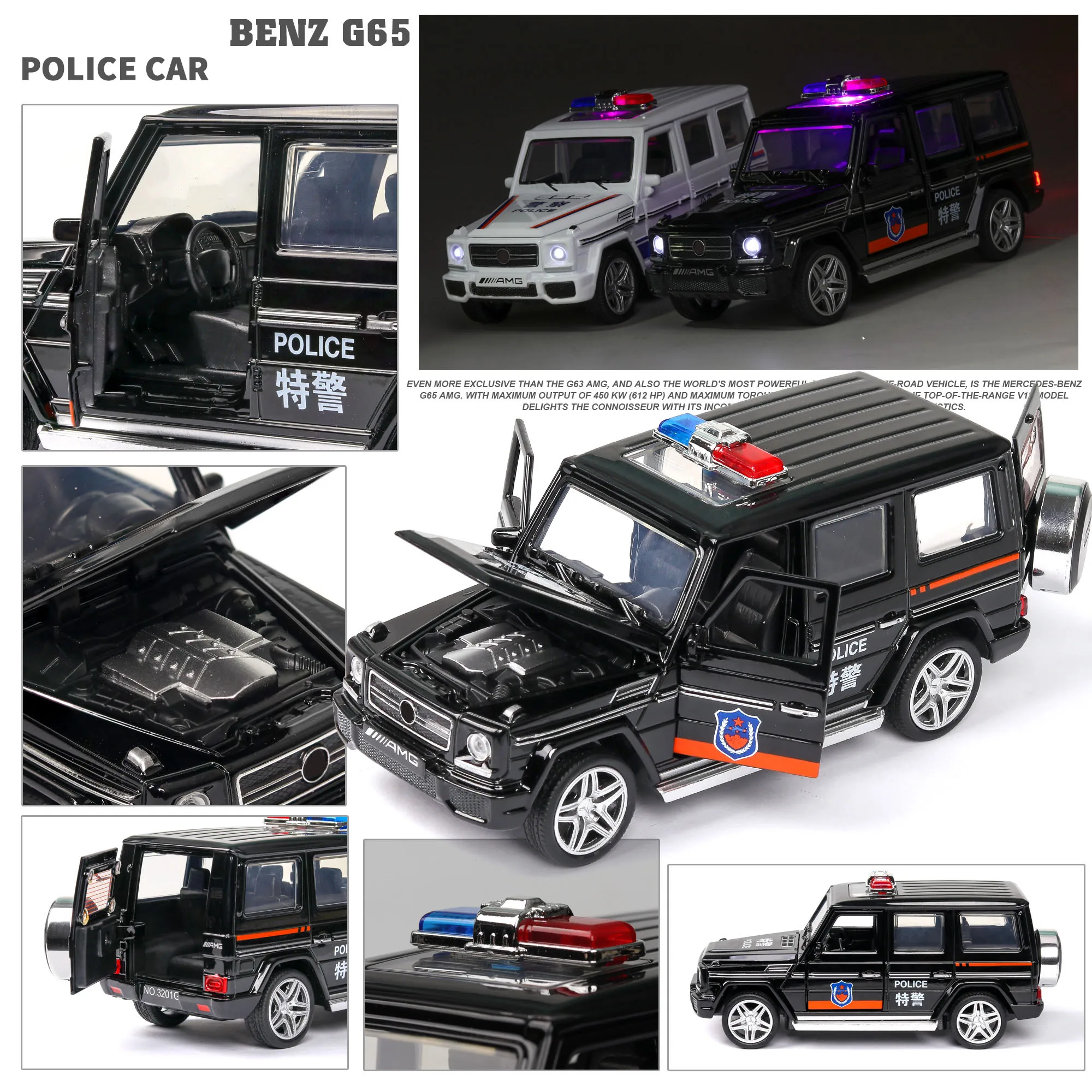 Внедорожник BENZ G65 1:32 Спортивная модель автомобиля из сплава литые игрушечные